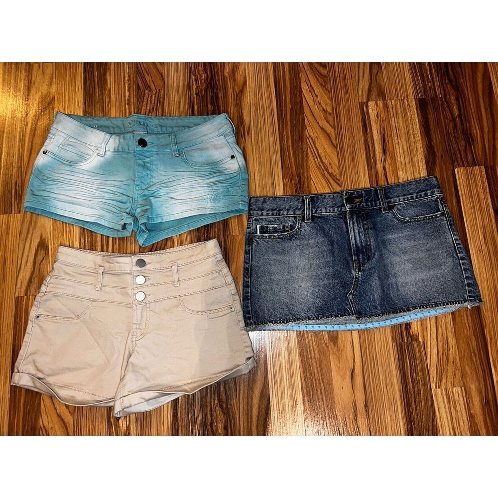 Hollister No B Decree Junior's Woman's Jean Denim Shorts Skirt 3 Pair Sz 9